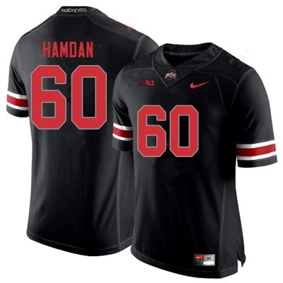Men's Ohio State Buckeyes #60 Zaid Hamdan Blackout Nike NCAA College Football Jersey OG NJM2744WO